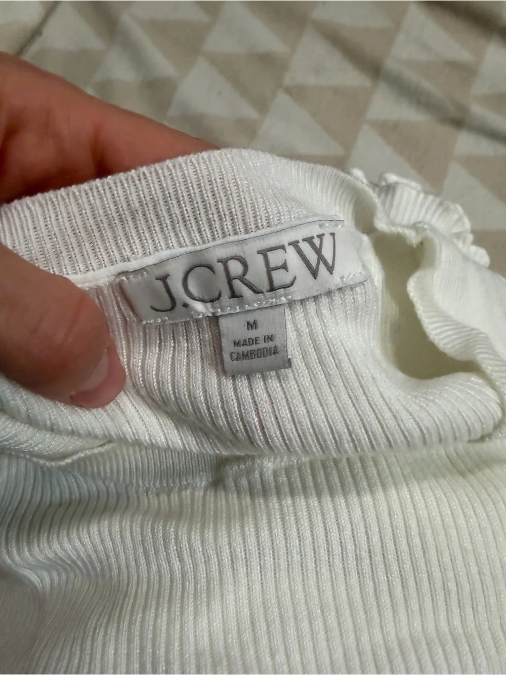 J crew Ruffle-trim T-shirt in TENCEL™ lyocell blend ivory